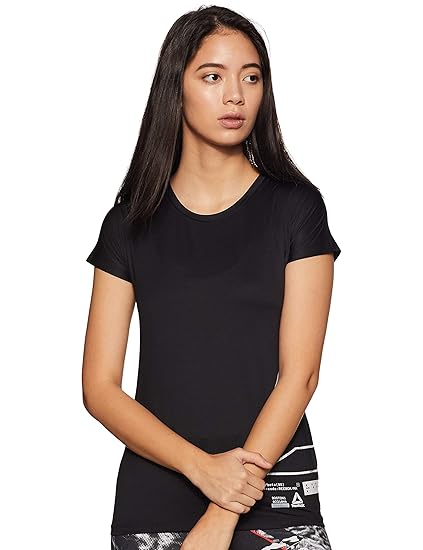plain black fitted t shirt women's