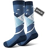 FanNicoo 2/3 Pack Kids Ski Socks OTC Warm Soft Non-Slip Cuff Winter Skiing Outdoor for Girls Boys