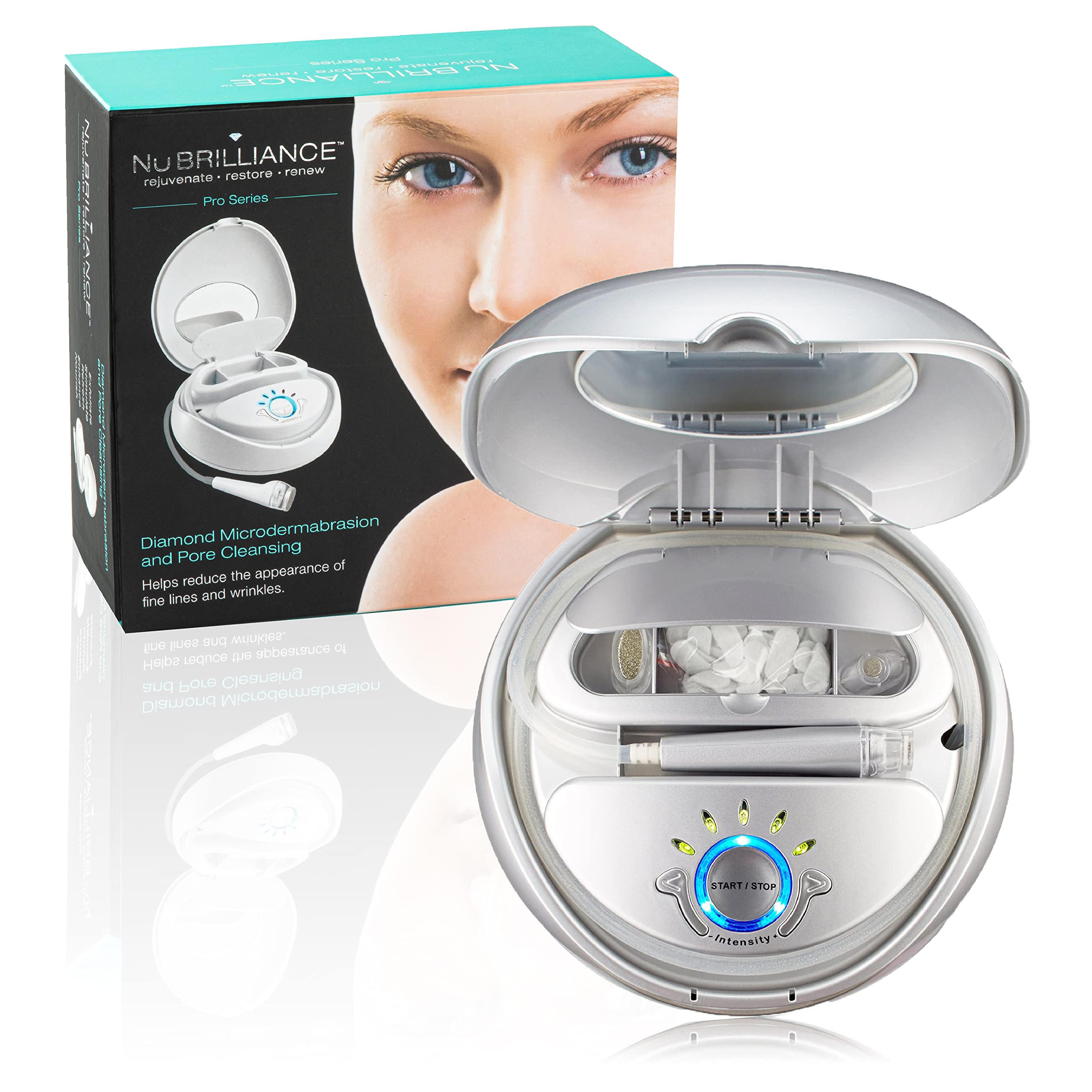 Photo 1 of NuBrilliance Microdermabrasion Machine Professional at Home Kit, Microdermabrasion Tool with 3 Suction Tips 5 Setting & 30 Filters for Smooth Skin, Black Head Remover, Skin Care System AS SEEN ON TV