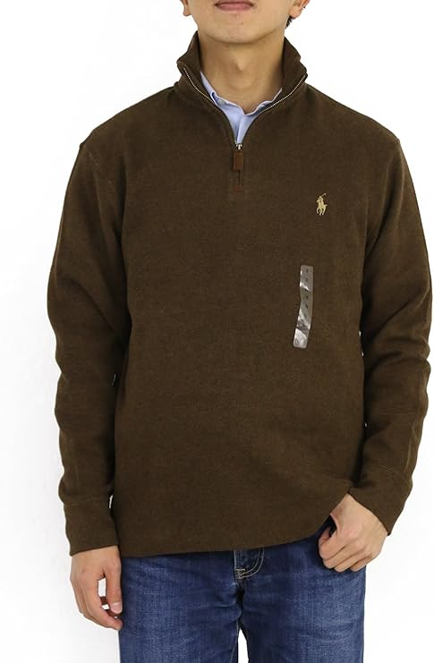 Polo Ralph Lauren Mens French Ribbed Sweater (S, Nutmeg Brown) at Amazon Menâs Clothing store