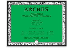 Arches Watercolor Paper Block, Cold Press, 8" x 10", 140 pound