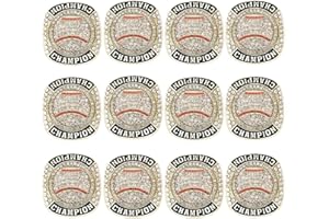 ZZXZJW 12 Pcs Baseball Championship Ring Trophy Award Gift Tournament Championship Ring Winner Tournament Team, from Size 8 to 11,