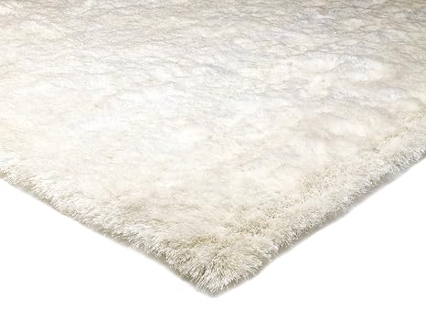 Moderner Designer Teppich Shaggy Hochflor Whisper Ivory Weiss