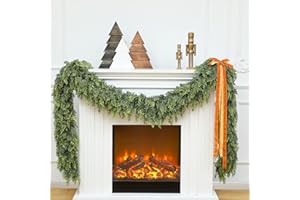 Waydress 1 Pcs 9ft Christmas Cedar Garland Artificial Realistic Soft and Thickness Green Faux Cedar Pine Garland for Home Fireplace Indoor Outdoor Holiday Party Decoration