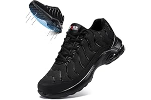 LARNMERN Steel Toe Shoes for Men Wide Women Lightweight Puncture Proof Work Safety Sneakers Breathable Slip Resistant Tennis Shoe