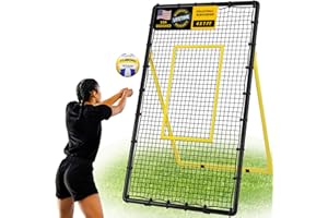 KuiBonu Volleyball Rebounder Net, 6 Adjustable Angles Volleyball Bounce Back Net, Volleyball Training Equipment with Carrybag, Also for Baseball, Lacrosse, Soccer Practicing - 7x4 Ft