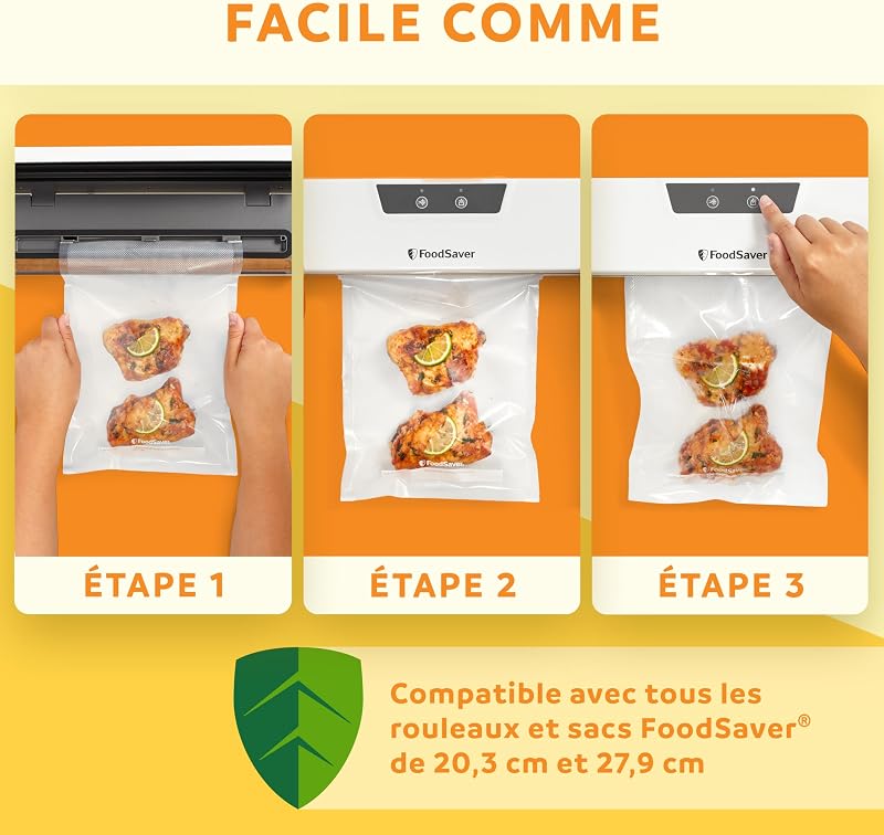 Everyday Machine Sous Vide Alimentaire | Conserve la fraîcheur de vos aliments | Appareil de mise sous vide avec design compact | Avec 5 sacs d'emballage sous vide (0,94L & 3,78L) | VS0290X — photo 4 sur 7