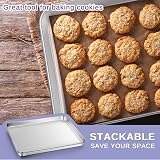 Herogo Stainless Steel Baking Tray Set of 2 40x30x2.5 cm, Dishwasher Safe view 6