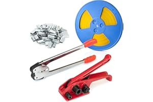 GRESDENT Poly Strapping Tensioner & Cutter Manual Banding Sealer Tools Set with PP Plastic Strapping Kit 4000" Length, 100 Metal Seals