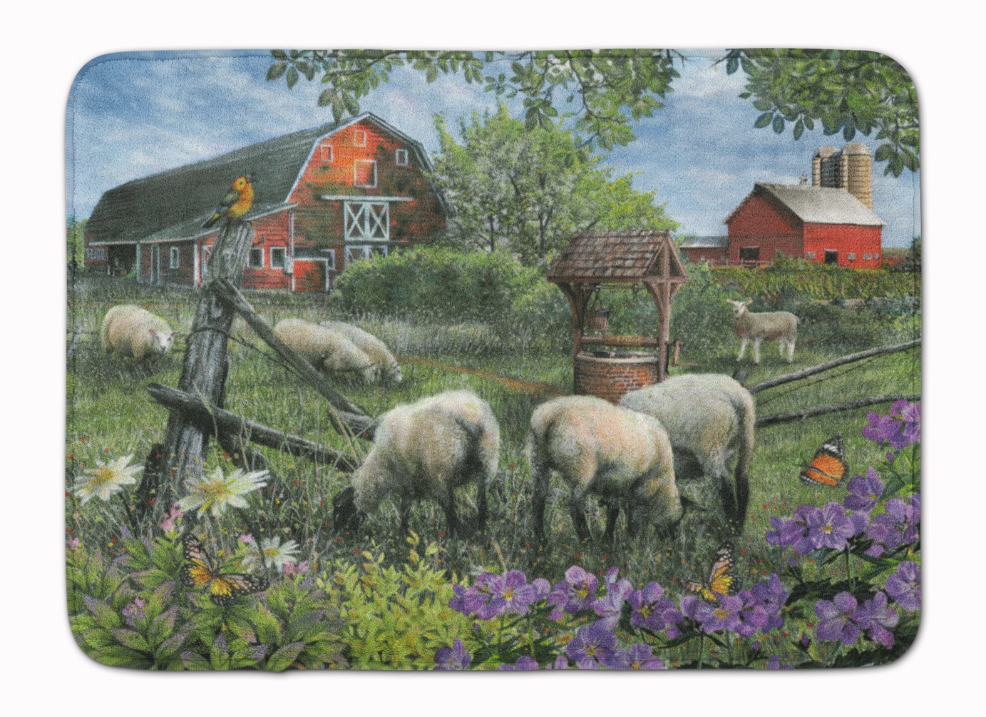 Caroline's Treasures Pleasant Valley Sheep Farm Floor Mat, Multicolor, 19" x 27"