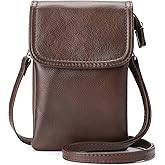 befen Genuine Leather Small Crossbody Bags for Women Cell Phone Bag Cross Body Purses,Silver Zipper