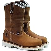 Thorogood American Heritage 11” Steel Toe Wellington Boots for Men - Premium Full-Grain Leather, Slip-Resistant Heel Outsole and Comfort Insole