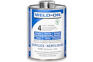 WELD-ON 16376 4 Acrylic Solvent Cement, Water-Thin and Fast Setting, Clear, 1/4 Pint (4 fl oz)