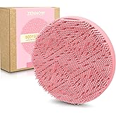 Zennow Silicone Body Scrubber - Loop Fin Bristles Loofah for Gentle Exfoliating & Lathering with Body Scrub & Wash, Durable & Hygienic, Deep Cleansing Exfoliator for All Skin Types - Shower Essential