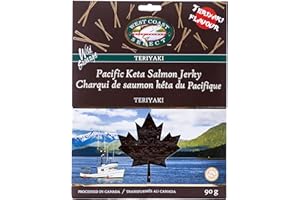 Wild Canadian Pacific Smoked Salmon Jerky – Natural, High-Protein Healthy Snack | Omega-3 Rich, Shelf-Stable, Gluten Free, Ke