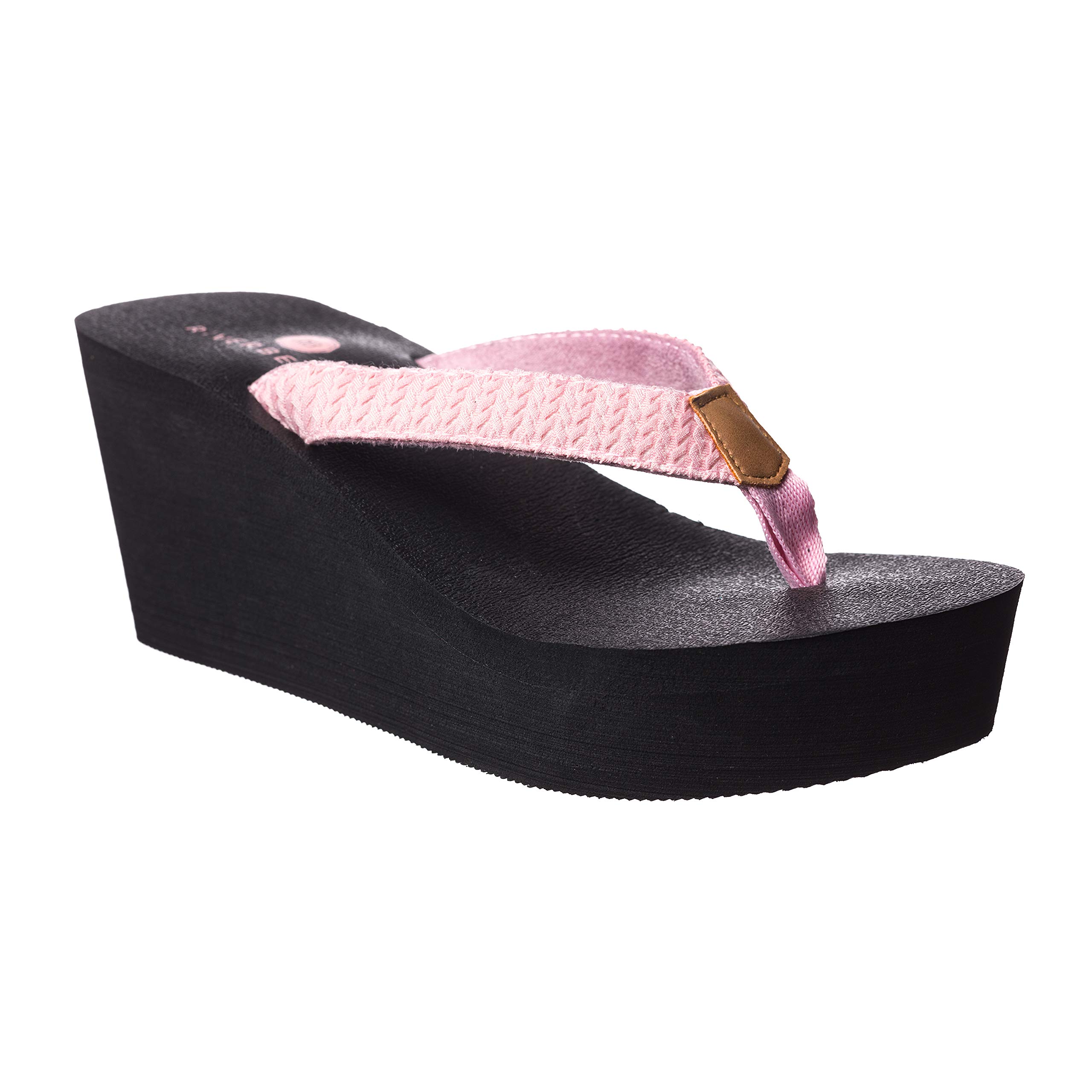 Riverberry Women's Aloha Plaftorm Flip Flop with Yoga Mat Padding