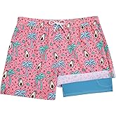 BRISIRA Boys Swim Trunks Bathing Suit Compression Boxer Brief Liner Swim Shorts Swimsuit Anti-Chafe Toddler Kids Youth Teen