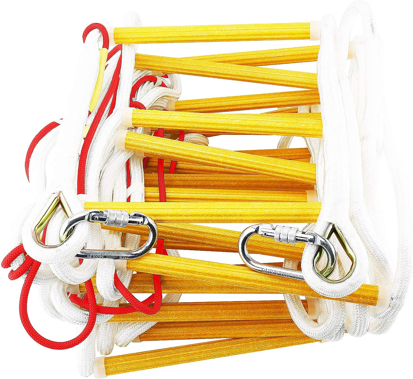 ISOP 4-Story Emergency Fire Escape Ladder - 32 ft (10m) with Safety Rope, Yellow - Image 3
