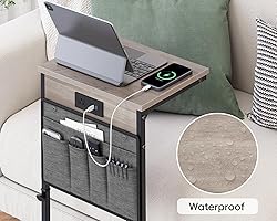 Vagusicc C Shaped End Table with Charging
