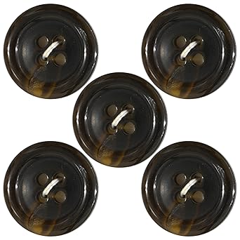 【クリックでお店のこの商品のページへ】ベルアート ポリエステル 水牛調 ボタン 25mm 5個入 Col.48 ブラウン AZOHP-3607