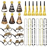 choyaxo 24pcs 2026 New Year Eve Party Supplies Incliuding Happy Next Year Headband News Year Eyeglasses Noise Makers Necklace for New Years Party