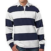 Buy Cool Shirts Mens Long Sleeve Rugby Polo Shirt