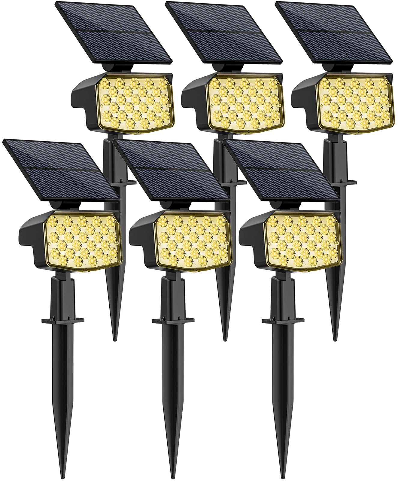 Photo 1 of ***MISSING ASSEMBLY PIECES*** WELALO Solar Spot Lights Outdoor, [6 Pack/3 Modes] Solar Landscape Spotlights, Adjustable Solar Powered Security Lights, IP65 Waterproof Wall Lights for Walkway, Yard, Garden, Driveway (Warm White)