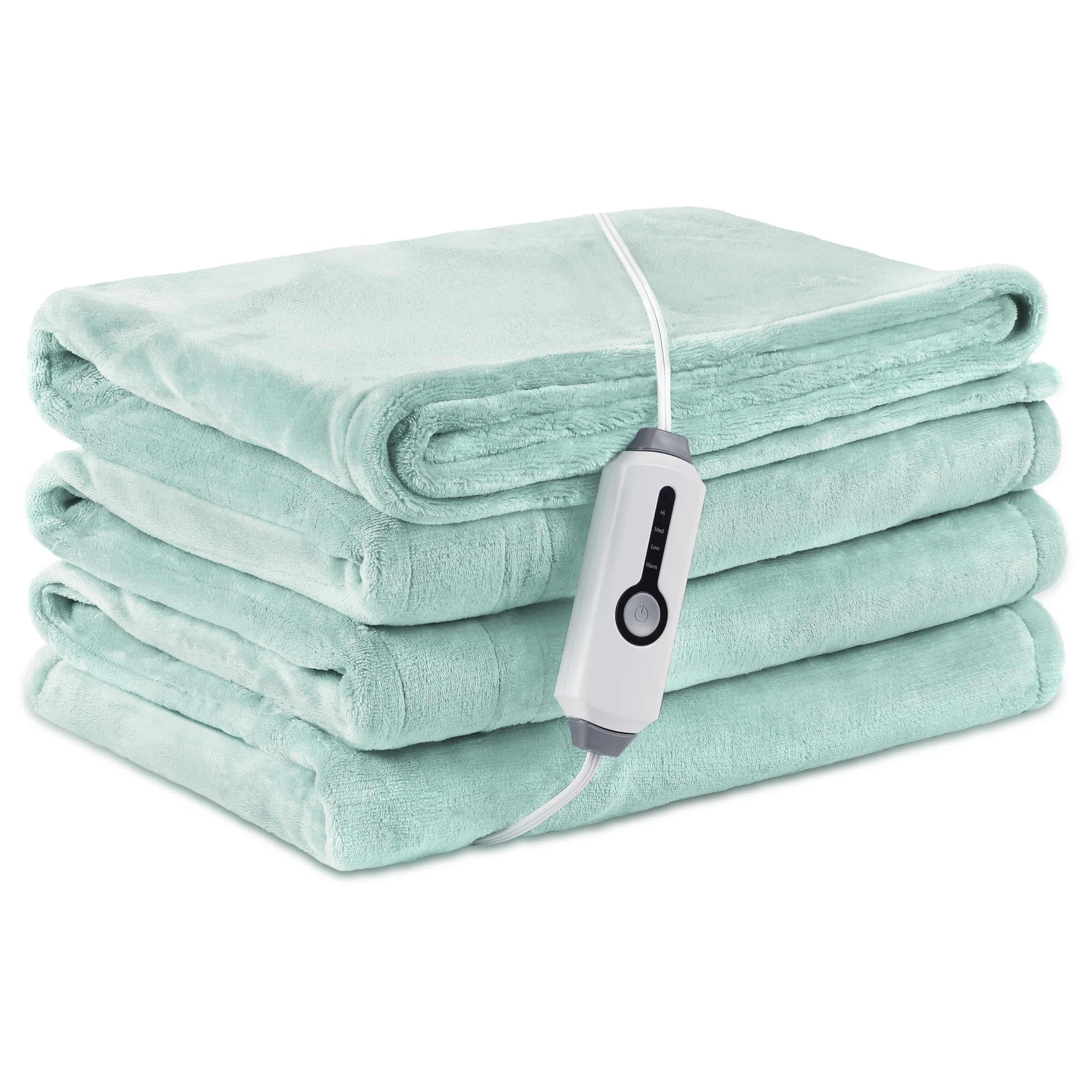 Photo 1 of (used)lectric Heated Blanket Full Size 72"×84", Breathable & Luxurious Flannel, Soft Warm Gift with Over-Heat Protection, 4 Heating Levels & 10 H Auto Shut Off, Machine Washable, Lighg Green