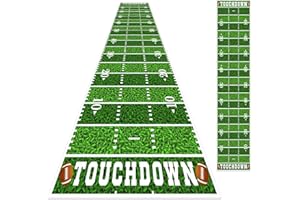 Hedeey 2Pcs Football Field Rug, 10Ft Long Field Aisle Touchdown Runners, Football Floor Runner for Superbowl Game Day Birthday Party Supplies, 24 x 120 Inch