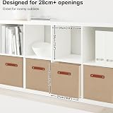 Amazing Tour 4 Pcs Cube Storage Boxes 27x27x27 Khaki Foldable Fabric view 3
