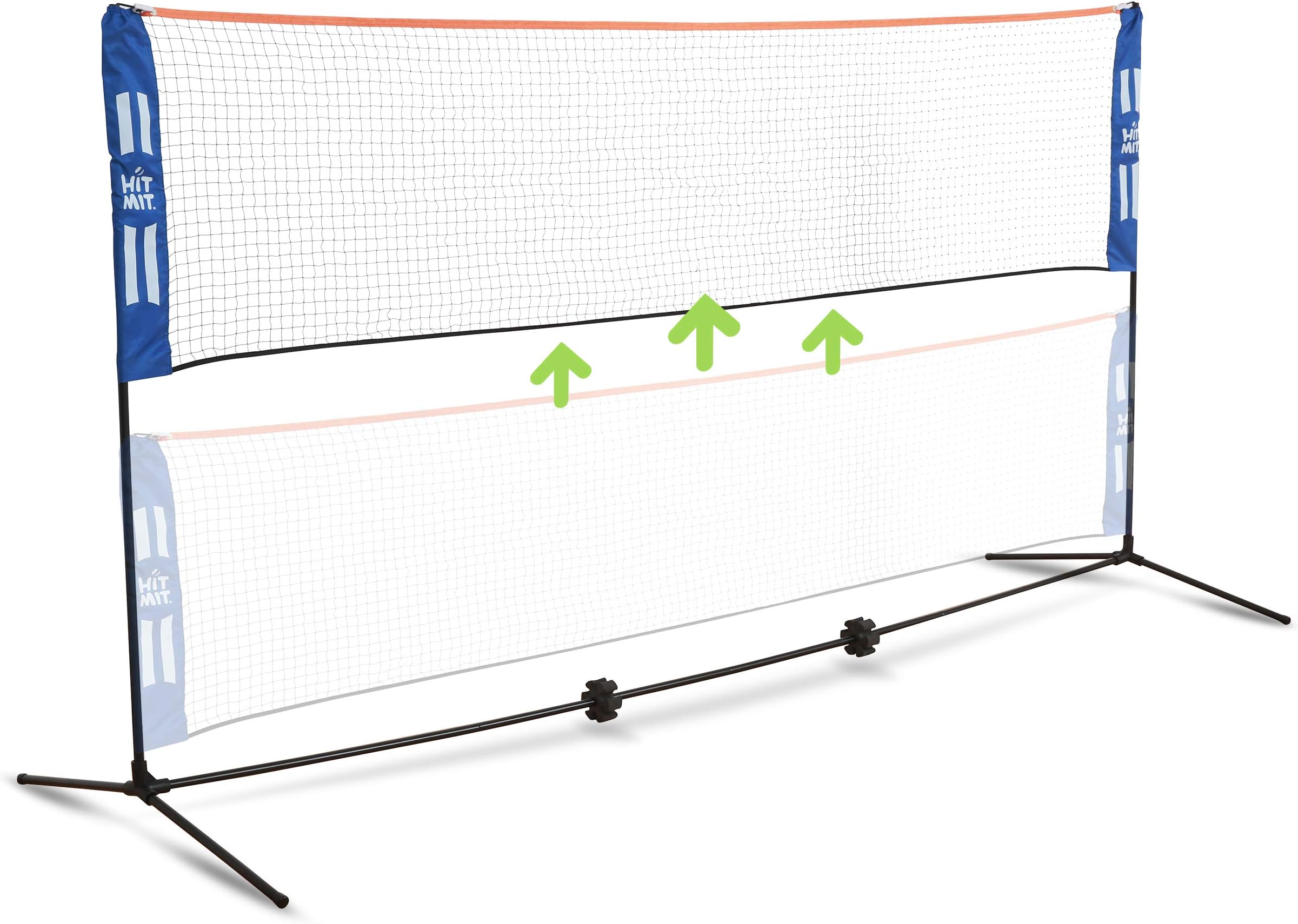 Hit Mit Adjustable Height Portable Badminton Net Set - Competition Multi Sport Indoor or Outdoor Net for Playing Pickleball, Kids Volleyball, Soccer Tennis, Lawn Tennis - Easy and Fast Assembly