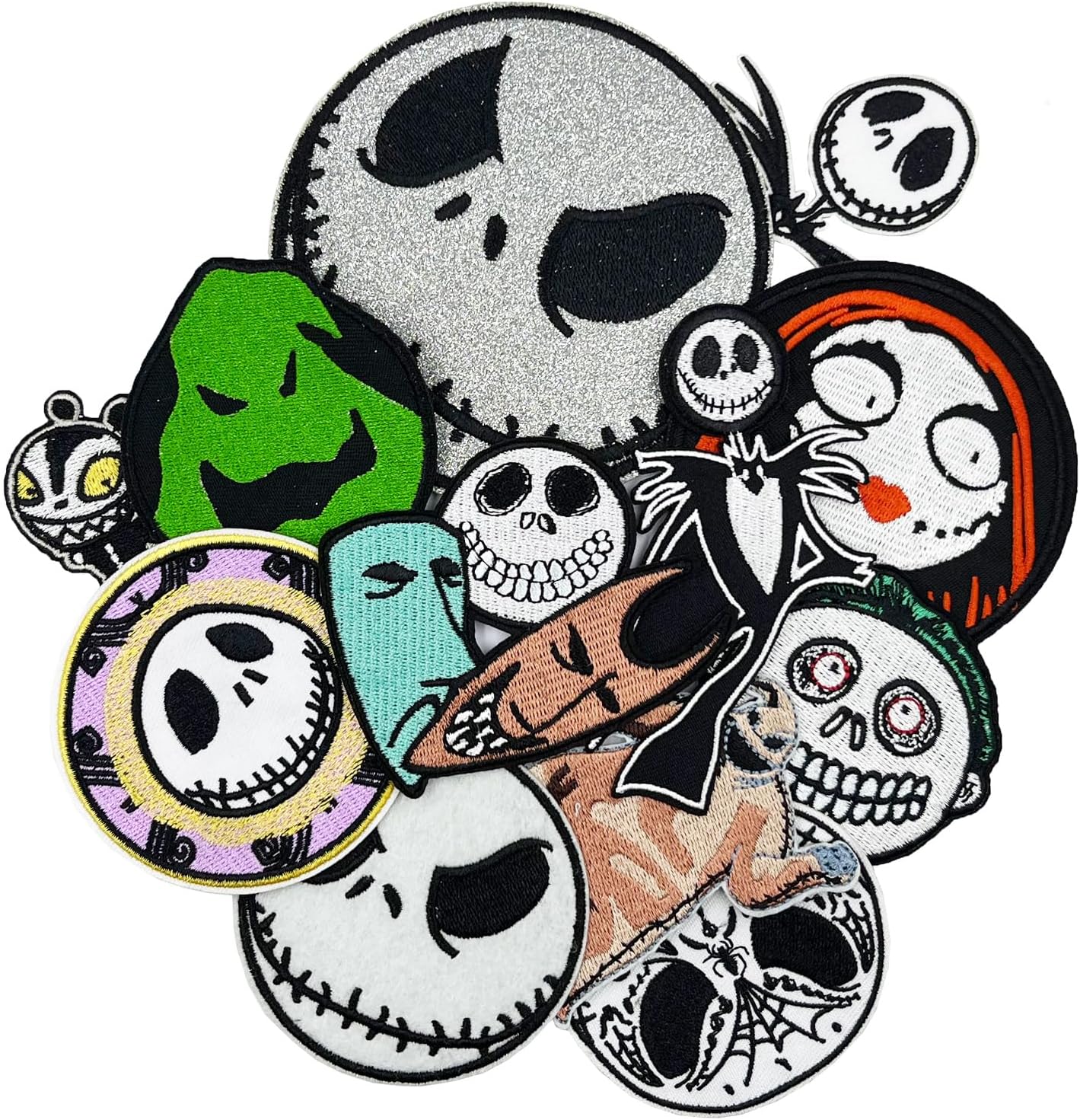 Mixed Media - 11pcs Nightmare Skull Halloween Costume Cosplay Embroidered Iron On Patches
