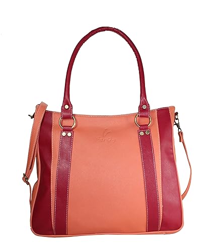 Fargo Youth PU Leather Womens & Girls Shoulder Handbag With Adjustable Shoulder Strap (Peach_FGO-055)
