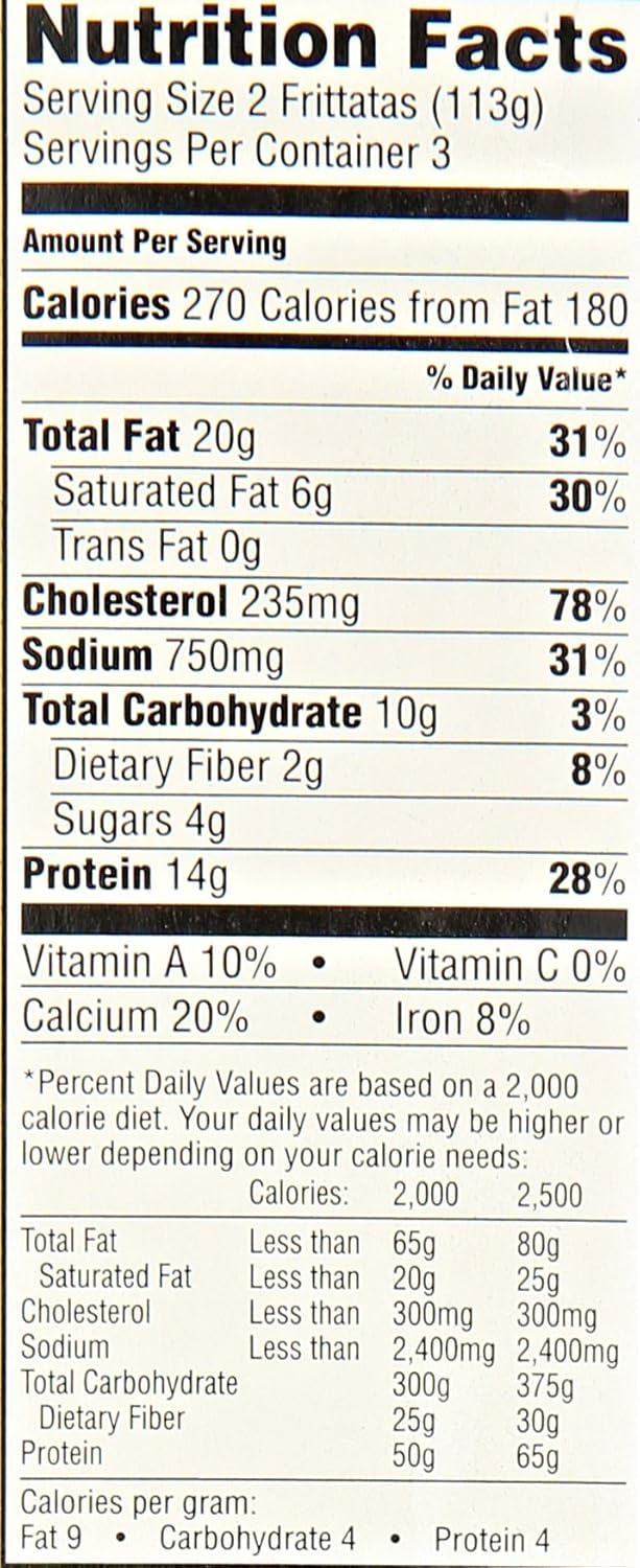 Jimmy Dean Delights Frittatas Nutrition Information Runners High