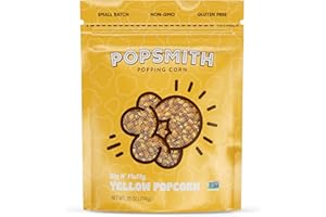 Popsmith - 28oz Pouch Yellow Popcorn Kernels for Popping - Grown in USA, Non-GMO, Vegan, and All-Natural - Unpopped Popcorn Kernels for Stovetop Popcorn Machine
