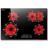 Karinear 30 Inch 4 Burner Electric Stovetop, Sensor