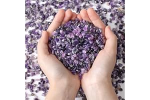 MAIBAOTA Amethyst Crystal Chips Crystal Bulks Healing Crystal Stones Small Pebbles Sea Glass Gemstone Chips Witchcraft Reiki 