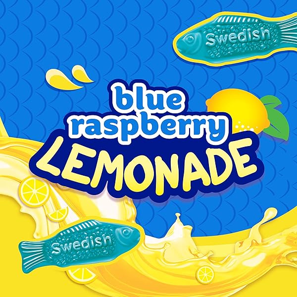 SWEDISH FISH BLUE RASPBERRY LEMONADE SOFT & CHEWY GUMMY CANDY, 8.04 OZ