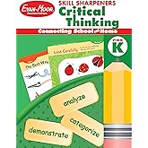 Evan-Moor Skill Sharpeners Critical Thinking, PreK Workbook, Problem Solving Skills, Fun Activities, Higher-Order, Open-Ended Questions and Challenges, Science, Math, Social Studies, Language Arts