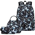 Bluboon School Backpack for Boys Teens Bookbag Travel Daypack Kids Girls Lunch Bag Pencil Case