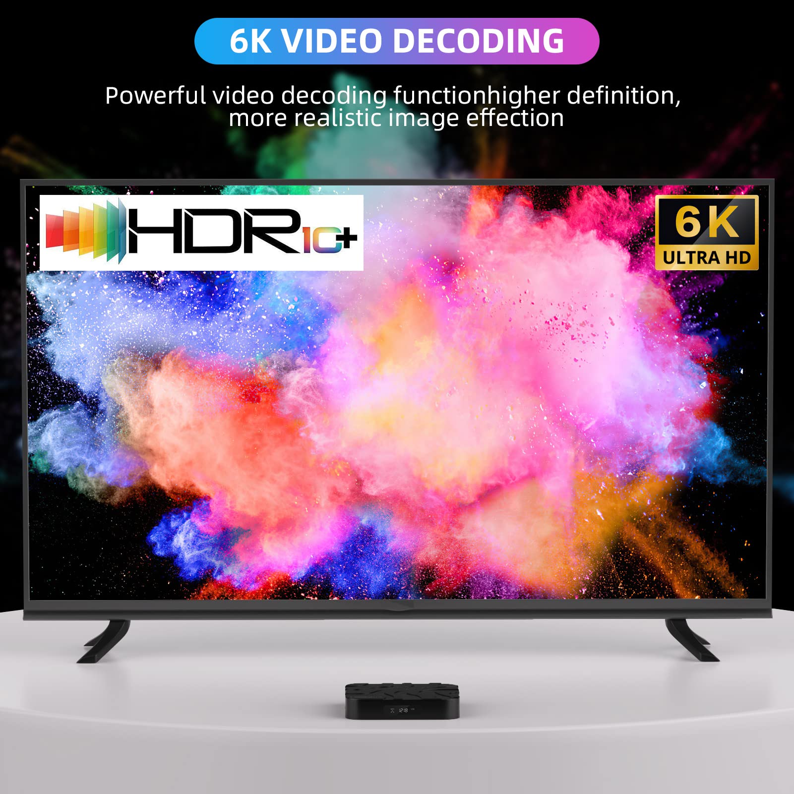 Android 12.0 TV Box, Android Box with H618 Quadcore 4GB RAM 32GB ROM Supporting 2.4G/5.0G Dual WiFi BT 4.0 6K Utral HD 3D H.265 TV Box