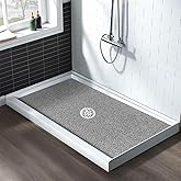 Large Non Slip Shower Mat: 32x24 inch Loofah Shower Mat for Inside Shower with Drain Hole in Middle, Soft PVC Anti-Slip Shower Stall Mats for Bathroom,Wet Area, Quick Drying