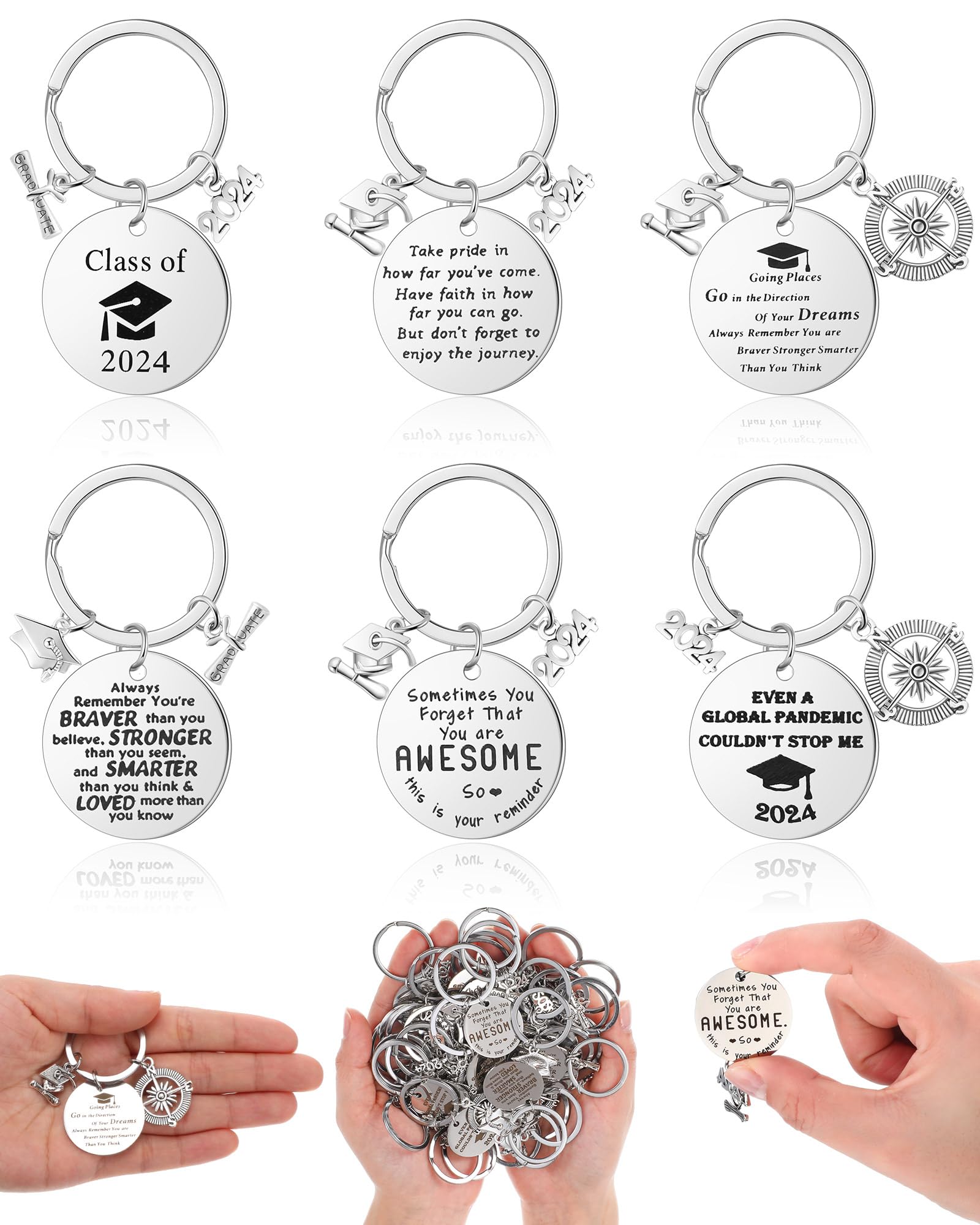 Sasylvia 36 Pcs Graduation Keychain Class of 2025 Graduation Gifts for ...