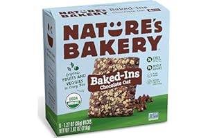 NATURE'S BAKERY NATURES BAKERY Organic Chocolate Oat Baked-Ins Bars, 7.62 OZ (6 Count of 1.27oz)