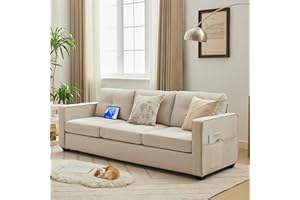 TYBOATLE Sofa Couch Sectional Couches for Living Room, Living Room Furniture Comfy Modular Convertible Sofas with Ottoman, Home Sofa Set with Chaise for Apartment Small Space (1, Beige Chenille)