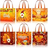 HOWAF 12Pcs Thanksgiving Gift Bags with Handle, Non-Woven, Thanksgiving Reusable Tote Bags for Wrapping, Autumn Fall Party Favor Supplies