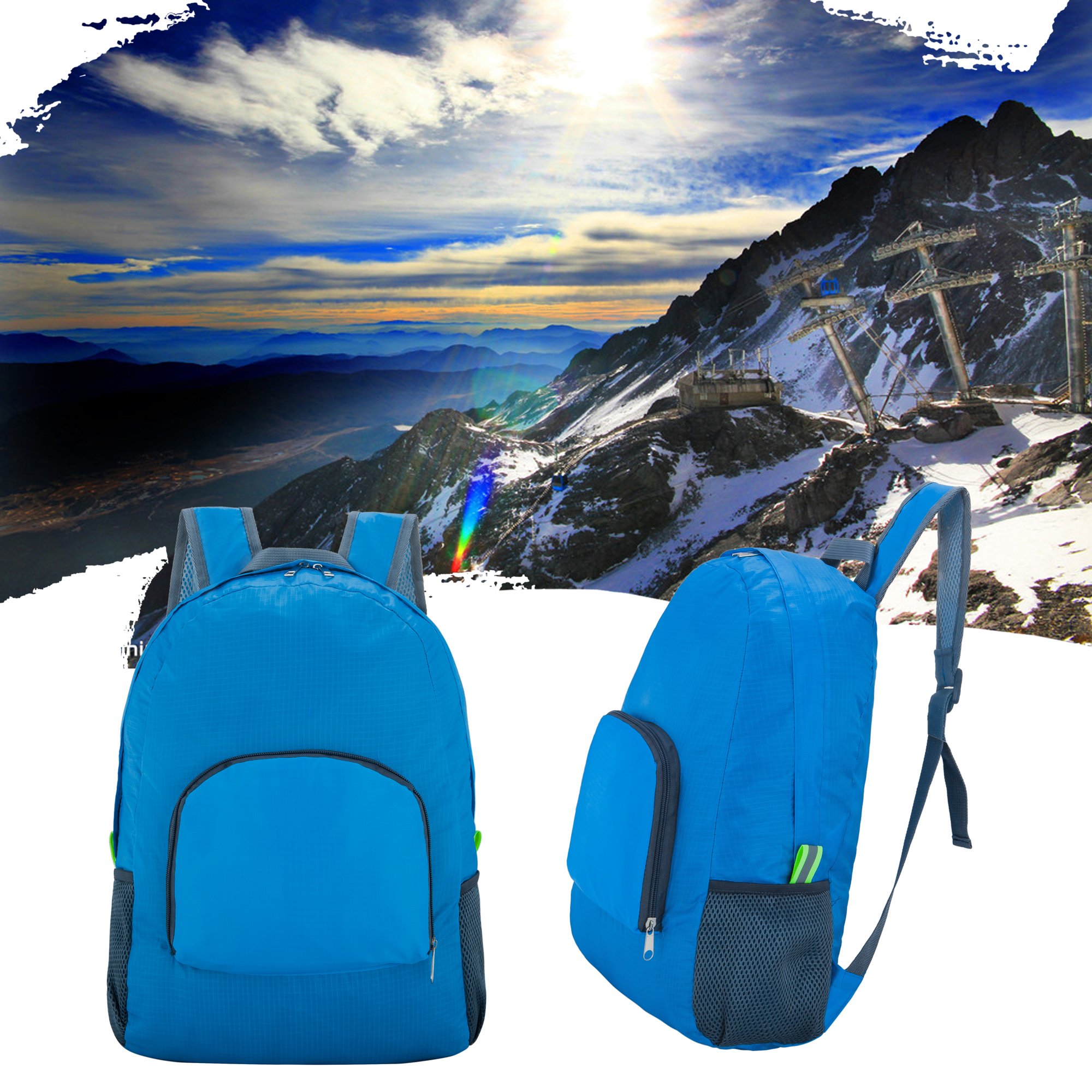 Travel Backpack, Foldable & ultralight Water Resistant Packable Backpack Hiking Daypack