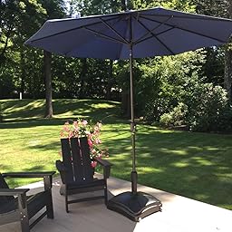 Amazon Com Shademobile Outdoor Umbrella Stand W Easy Rolling Base Up To 125lb Heavy Duty Universal Design For Weighted Commercial Patio Deck Big Mobile Sun Shade W Hidden Wheels Bronze