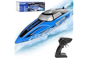 ALPHAREV RC Boats for Kids - R208MINI Double Motor Remote Control Boat for Pool and Lake, 2.4GHz RC Speed Boat with Rechargeable Battery, Summer Outdoor Water Toys Birthday Gifts for Boys