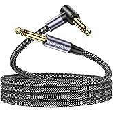 MOSWAG Guitar Cable 3FT, 1/4 Inch Right Angle to Straight, Amp Cord for Bass & Electric Guitar Compatible with Bass, Electric Keyboard, Electric, Amplifier